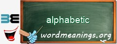 WordMeaning blackboard for alphabetic